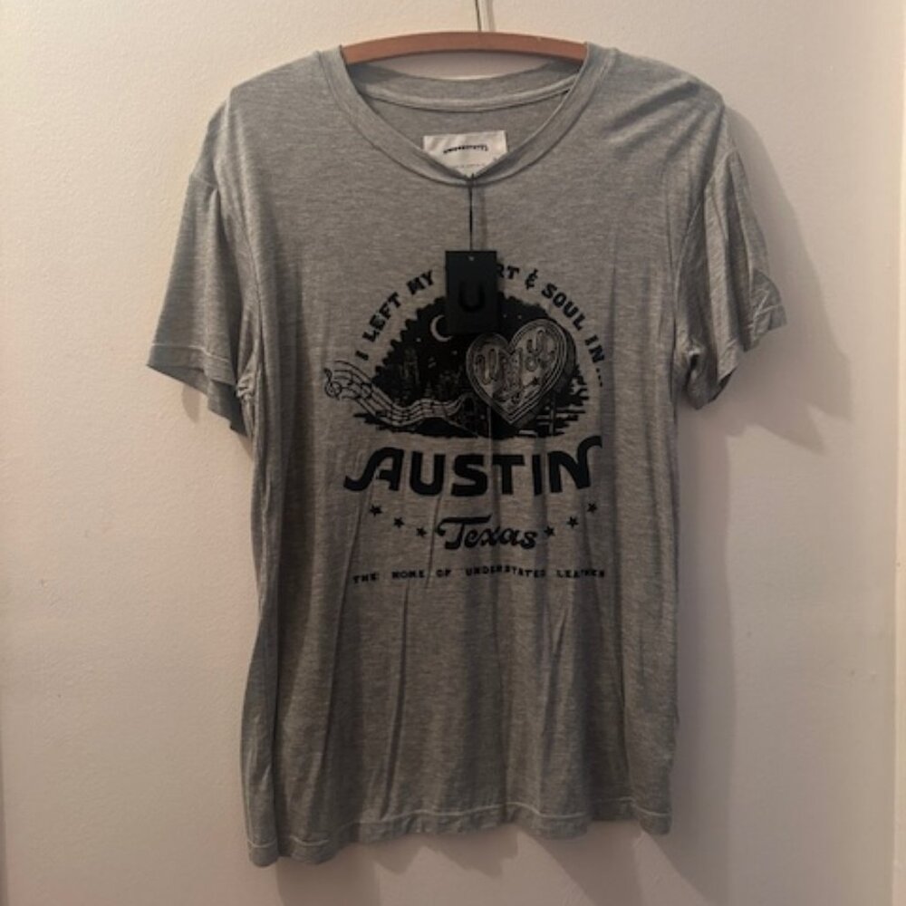 Free People x Understated Leather Heart & Soul AUSTIN Heather Gray Oversized Tee - Picture 16 of 16